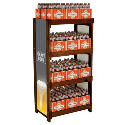 1)supermarket 2)warehouse 3)customizable wooden four layers retro store display rack for drinks